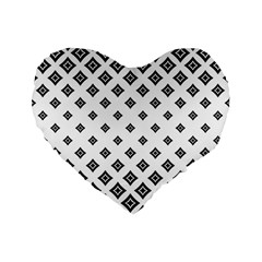 Black And White Tribal Standard 16  Premium Flano Heart Shape Cushions by retrotoomoderndesigns