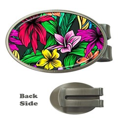 Neon Hibiscus Money Clips (oval) 