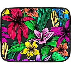 Neon Hibiscus Fleece Blanket (mini)