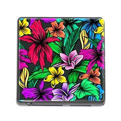 Neon Hibiscus Memory Card Reader (square 5 Slot)