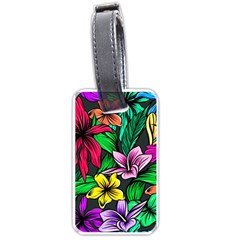 Neon Hibiscus Luggage Tags (One Side) 