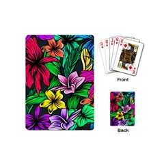 Neon Hibiscus Playing Cards (mini)