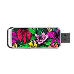 Neon Hibiscus Portable Usb Flash (one Side)