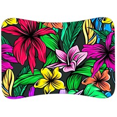 Neon Hibiscus Velour Seat Head Rest Cushion