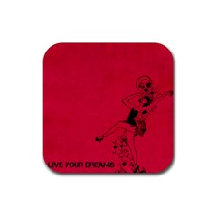 Vintage Live Your Dreams Rubber Coaster (square)  by WensdaiAmbrose