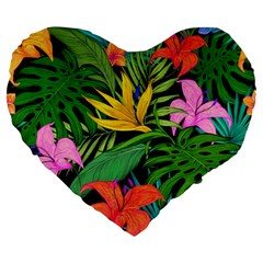 Tropical Adventure Large 19  Premium Heart Shape Cushions