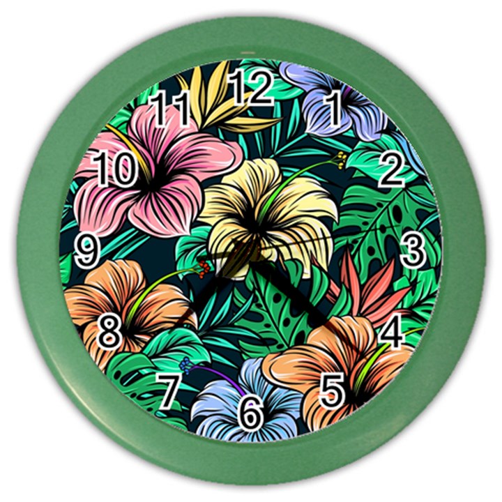 Hibiscus Dream Color Wall Clock