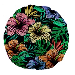 Hibiscus Dream Large 18  Premium Round Cushions