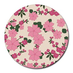 Floral Vintage Flowers Wallpaper Round Mousepads by Mariart