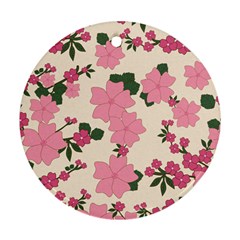 Floral Vintage Flowers Wallpaper Ornament (round)