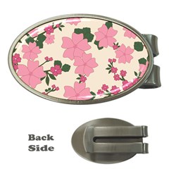 Floral Vintage Flowers Wallpaper Money Clips (oval)  by Mariart