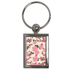 Floral Vintage Flowers Wallpaper Key Chains (rectangle)  by Mariart