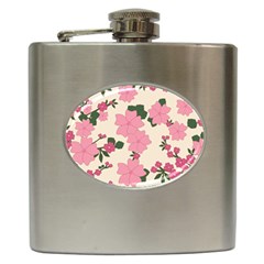 Floral Vintage Flowers Wallpaper Hip Flask (6 Oz) by Mariart