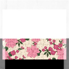 Floral Vintage Flowers Wallpaper Rectangular Jigsaw Puzzl by Mariart