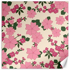 Floral Vintage Flowers Wallpaper Canvas 20  X 20  by Mariart