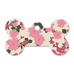 Floral Vintage Flowers Wallpaper Dog Tag Bone (one Side) by Mariart