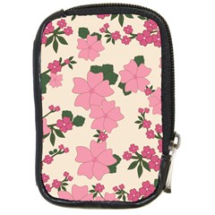 Floral Vintage Flowers Wallpaper Compact Camera Leather Case by Mariart