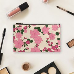 Floral Vintage Flowers Wallpaper Cosmetic Bag (small) by Mariart