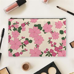 Floral Vintage Flowers Wallpaper Cosmetic Bag (large) by Mariart