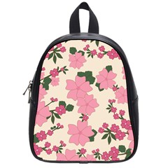 Floral Vintage Flowers Wallpaper School Bag (small) by Mariart