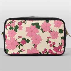 Floral Vintage Flowers Wallpaper Toiletries Bag (one Side) by Mariart