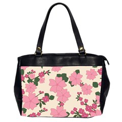 Floral Vintage Flowers Wallpaper Oversize Office Handbag (2 Sides) by Mariart