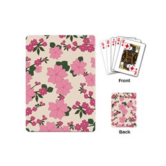 Floral Vintage Flowers Wallpaper Playing Cards (mini) by Mariart