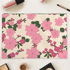 Floral Vintage Flowers Wallpaper Cosmetic Bag (xxl) by Mariart