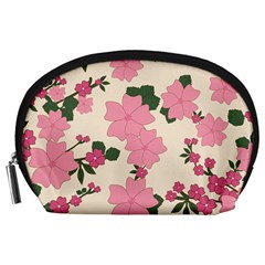 Floral Vintage Flowers Wallpaper Accessory Pouch (large) by Mariart