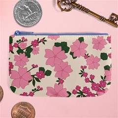 Floral Vintage Flowers Wallpaper Large Coin Purse by Mariart