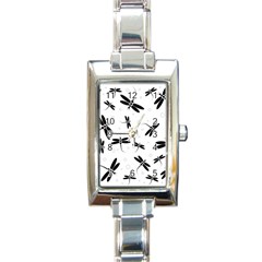 Dragonflies pattern Rectangle Italian Charm Watch