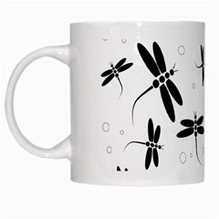 Dragonflies pattern White Mugs