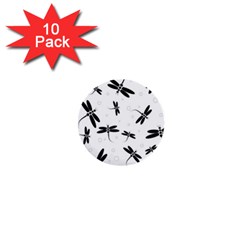 Dragonflies Pattern 1  Mini Buttons (10 Pack)  by Valentinaart