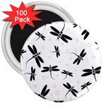 Dragonflies pattern 3  Magnets (100 pack) Front