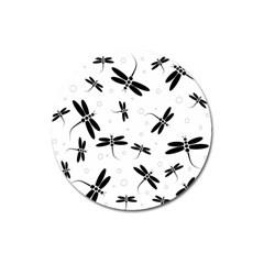 Dragonflies pattern Magnet 3  (Round)