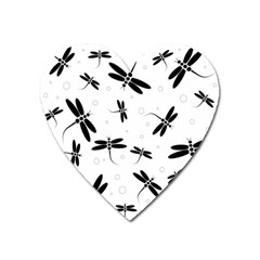 Dragonflies pattern Heart Magnet