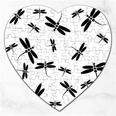 Dragonflies pattern Jigsaw Puzzle (Heart)