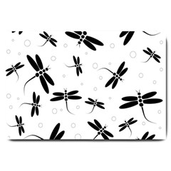 Dragonflies Pattern Large Doormat  by Valentinaart