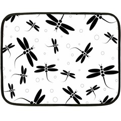 Dragonflies Pattern Fleece Blanket (mini) by Valentinaart