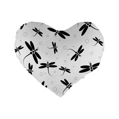 Dragonflies pattern Standard 16  Premium Heart Shape Cushions