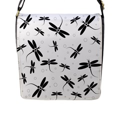 Dragonflies pattern Flap Closure Messenger Bag (L)