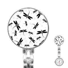 Dragonflies pattern Stainless Steel Nurses Watch