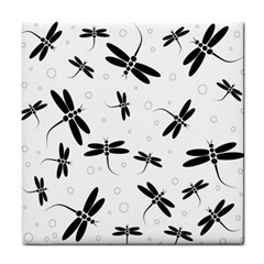 Dragonflies Pattern Tile Coasters by Valentinaart