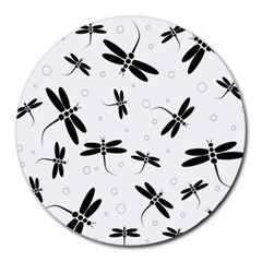 Dragonflies Pattern Round Mousepads by Valentinaart