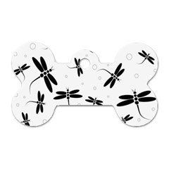 Dragonflies Pattern Dog Tag Bone (two Sides) by Valentinaart