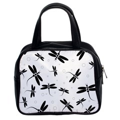 Dragonflies Pattern Classic Handbag (two Sides) by Valentinaart