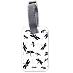 Dragonflies Pattern Luggage Tags (one Side)  by Valentinaart