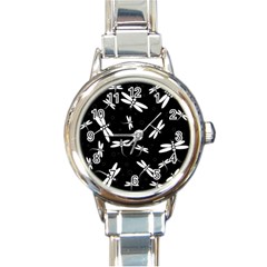 Dragonflies pattern Round Italian Charm Watch