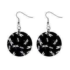 Dragonflies pattern Mini Button Earrings