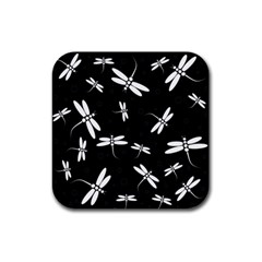 Dragonflies pattern Rubber Square Coaster (4 pack) 